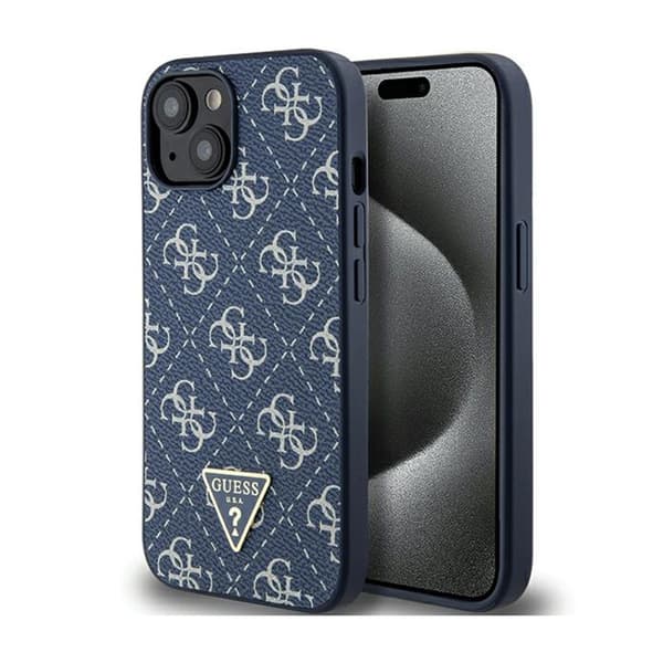 Guess 4G Triangle Metal Logo - iPhone 15 Plus etui (blå)