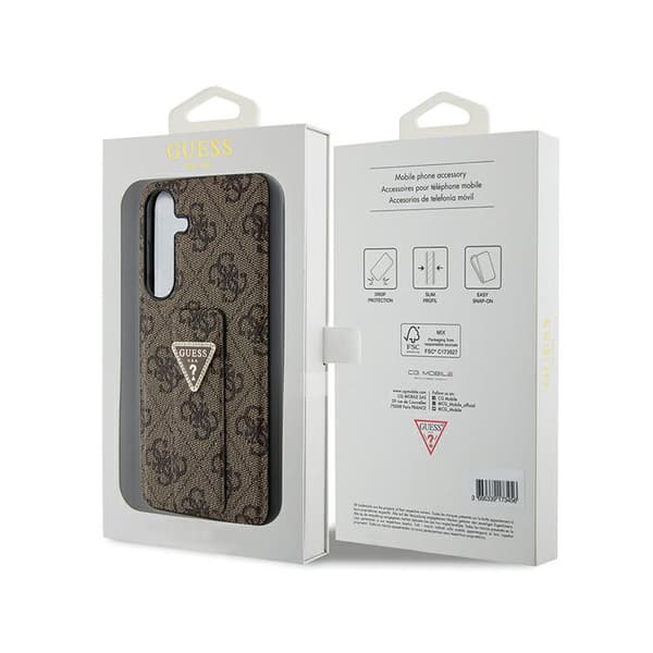 Guess Grip Stand 4G Triangle Strass-logo - Samsung Galaxy S24+ etui (brun)