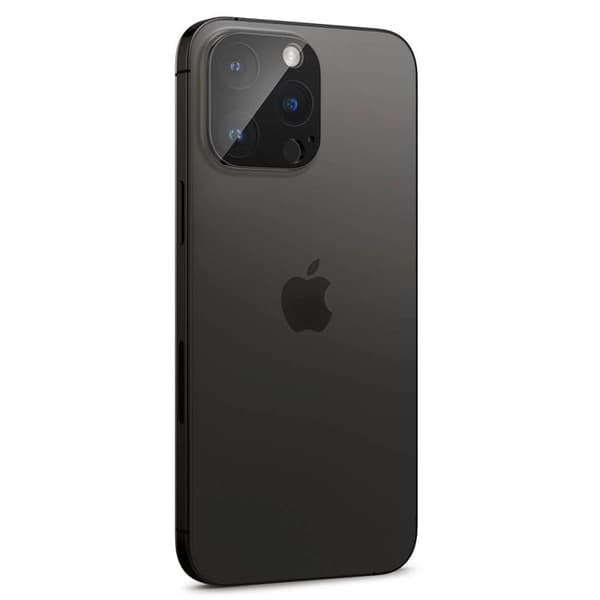 Spigen Optik.TR kameran linssisuoja 2 kpl - Linssin suojalasi iPhone 15 Prolle / 15 Pro Maxille / iPhone 14 Prolle / 14 Pro Maxille (musta)