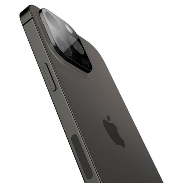 Spigen Optik.TR kameran linssisuoja 2 kpl - Linssin suojalasi iPhone 15 Prolle / 15 Pro Maxille / iPhone 14 Prolle / 14 Pro Maxille (musta)