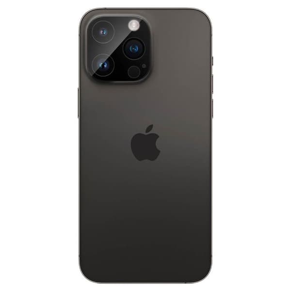 Spigen Optik.TR kameran linssisuoja 2 kpl - Linssin suojalasi iPhone 15 Prolle / 15 Pro Maxille / iPhone 14 Prolle / 14 Pro Maxille (musta)
