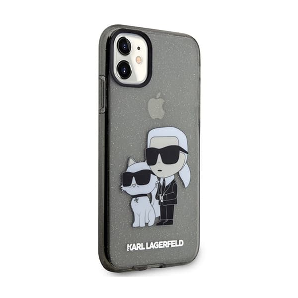 Karl Lagerfeld IML Glitter Karl & Choupette - iPhone 11-fodral (svart)