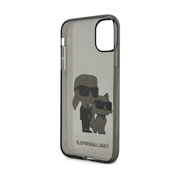 Karl Lagerfeld IML Glitter Karl & Choupette - iPhone 11-fodral (svart)