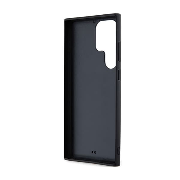 Karl Lagerfeld 3D gummiglitterlogotyp - Samsung Galaxy S23 Ultra-fodral (svart)