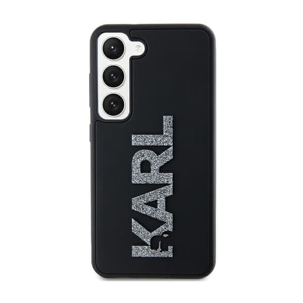 Karl Lagerfeld 3D gummiglitterlogotyp - Samsung Galaxy S23+ fodral (svart)