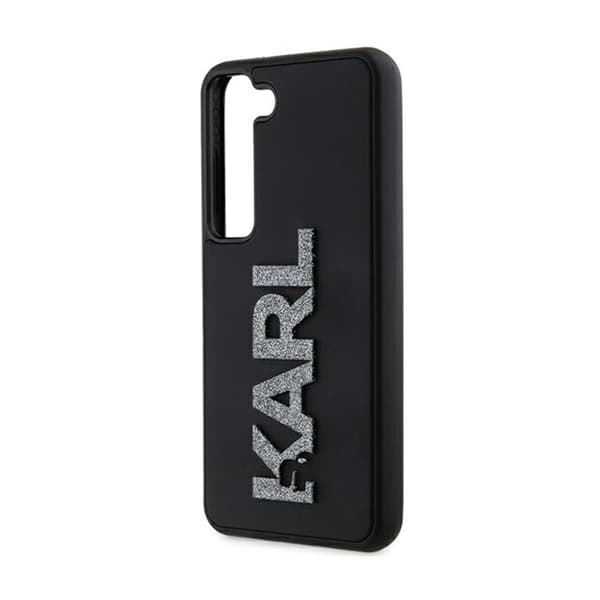 Karl Lagerfeld 3D gummiglitterlogotyp - Samsung Galaxy S23+ fodral (svart)