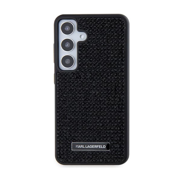 Karl Lagerfeld Rhinestone metalllogotyp - Samsung Galaxy S24+ fodral (svart)