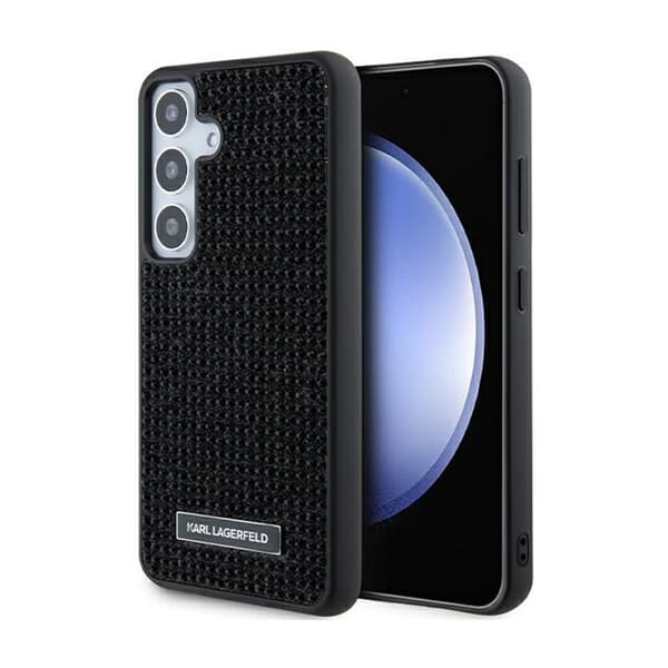 Karl Lagerfeld Rhinestone metalllogotyp - Samsung Galaxy S24+ fodral (svart)