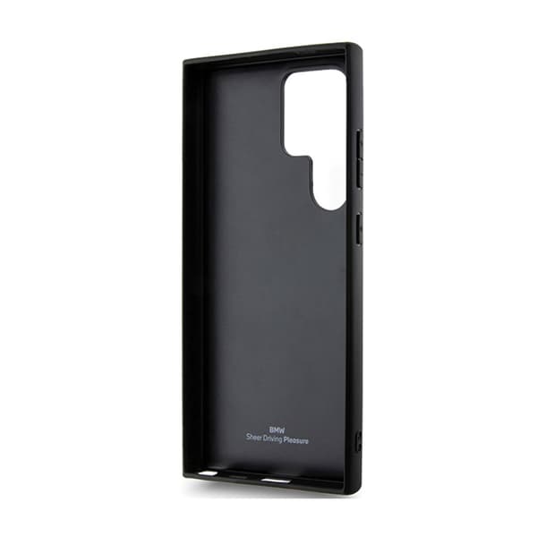 BMW Signature Læder Crossing Lines Pattern - Samsung Galaxy S24 Ultra Cover (sort)