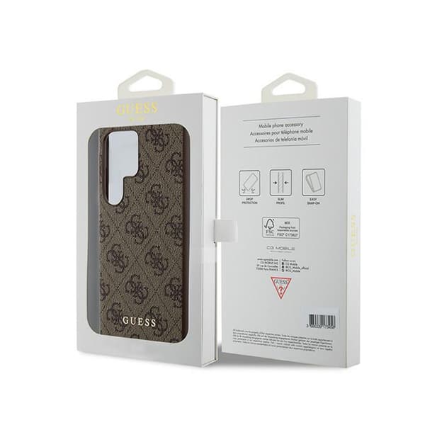 Guess 4G Metal Gold Logo - Samsung Galaxy S24 Ultra Cover (Brun)