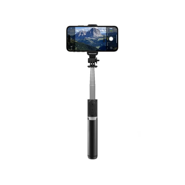 Crong SelfieGo Lite – Kompakt Bluetooth selfie stick-stativ (sort)