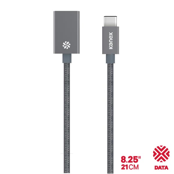 Kanex DuraBraid™ Aluminium USB-C till USB 3.0 Typ A-adapter (Space Grey)