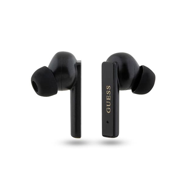 Guess trykt logo - TWS Bluetooth-øretelefoner + opladningsetui (sort)
