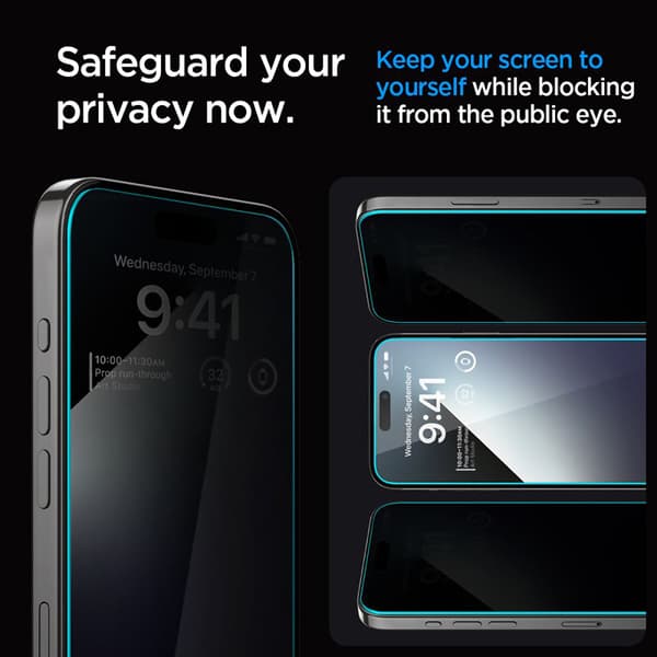 Spigen GLAS.TR EZ FIT Privacy - Karkaistu lasi tietosuojasuodattimella iPhone 15:lle