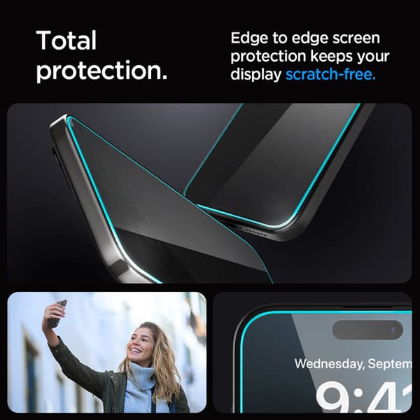Spigen GLAS.TR EZ FIT Privacy - Karkaistu lasi tietosuojasuodattimella iPhone 15:lle