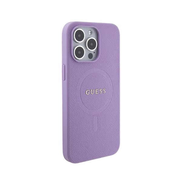 Guess Saffiano MagSafe - iPhone 15 Pro Max -kotelo (violetti)