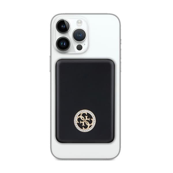 Guess 4G Strassed Metal Logo MagSafe - Induktion Power Bank 3000 mAh 5W MagSafe (sort)