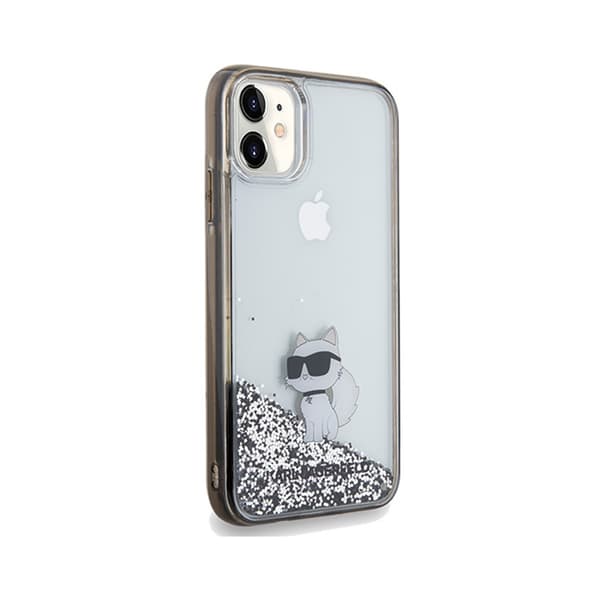 Karl Lagerfeld Liquid Glitter Choupette - iPhone 11 -kotelo (läpinäkyvä)