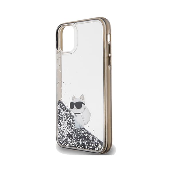 Karl Lagerfeld Liquid Glitter Choupette - iPhone 11 -kotelo (läpinäkyvä)