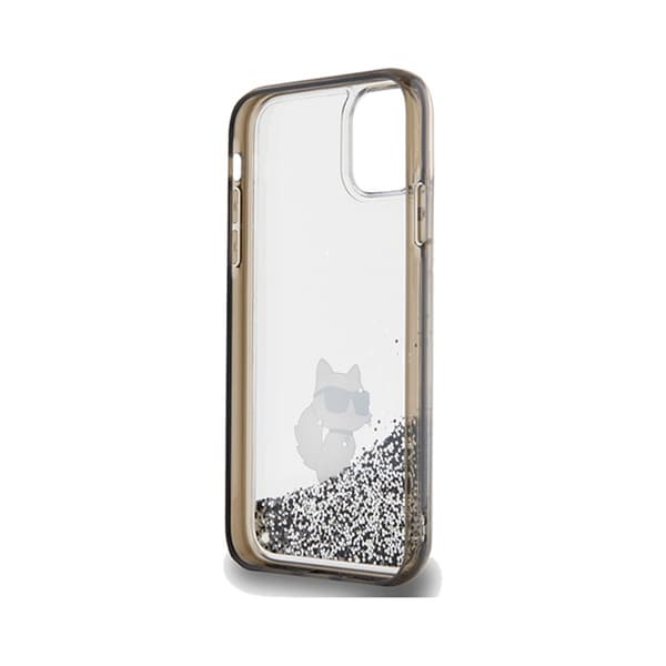Karl Lagerfeld Liquid Glitter Choupette - iPhone 11 -kotelo (läpinäkyvä)