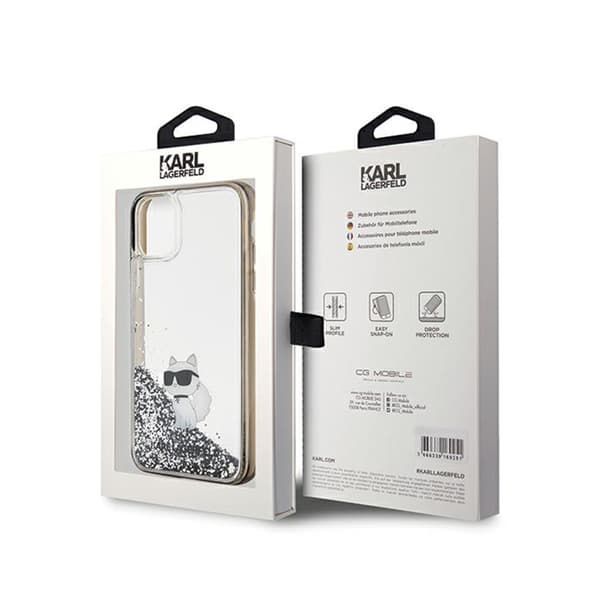 Karl Lagerfeld Liquid Glitter Choupette - iPhone 11 -kotelo (läpinäkyvä)