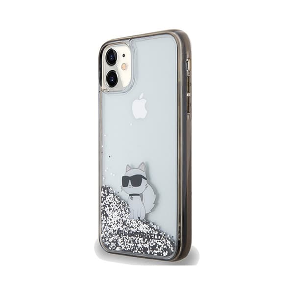 Karl Lagerfeld Liquid Glitter Choupette - iPhone 11 -kotelo (läpinäkyvä)