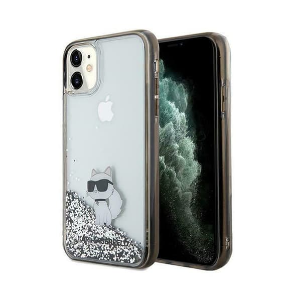 Karl Lagerfeld Liquid Glitter Choupette - iPhone 11 -kotelo (läpinäkyvä)