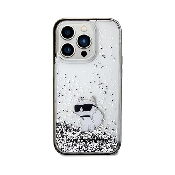 Karl Lagerfeld Liquid Glitter Choupette - iPhone 14 Pro etui (gennemsigtig)