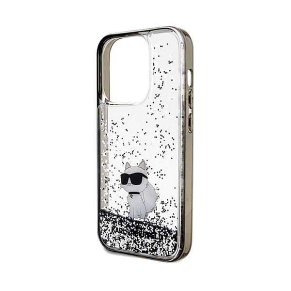 Karl Lagerfeld Liquid Glitter Choupette - iPhone 14 Pro etui (gennemsigtig)
