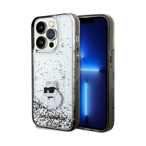Karl Lagerfeld Liquid Glitter Choupette - iPhone 14 Pro etui (gennemsigtig)