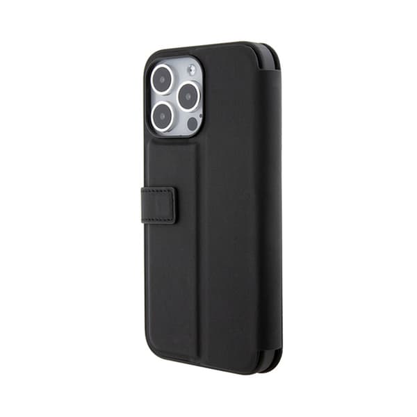 Mercedes Booktype Leather Wave Pattern - iPhone 15 Pro -kuori (musta)