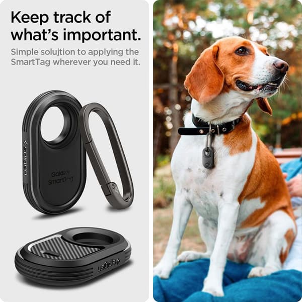 Spigen Rugged Armor - Suojakuori Samsung Galaxy SmartTag 2:lle (musta)