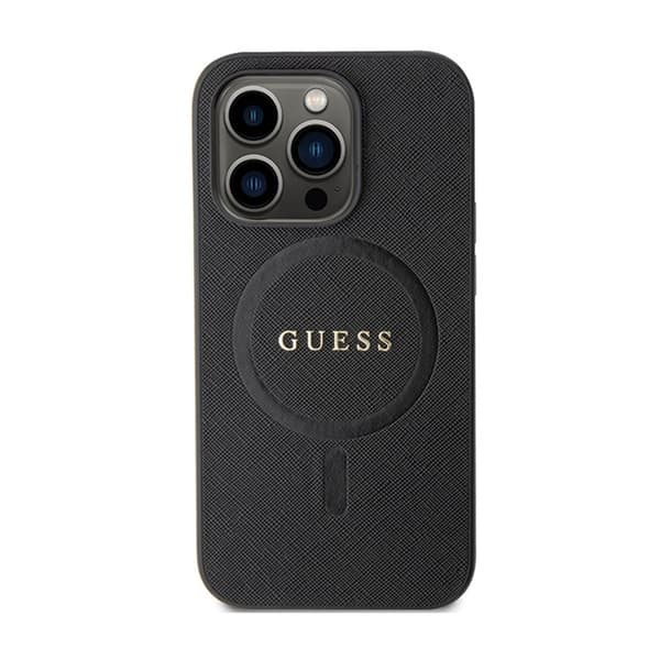 Guess Saffiano MagSafe - iPhone 14 Pro Max -kotelo (musta)