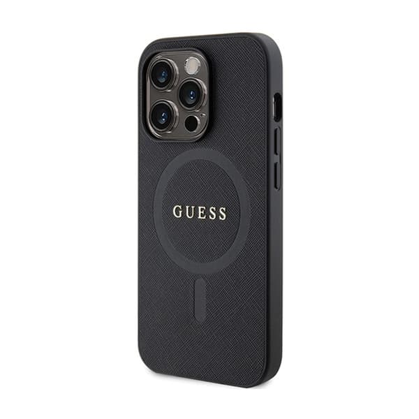 Guess Saffiano MagSafe - iPhone 14 Pro Max -kotelo (musta)