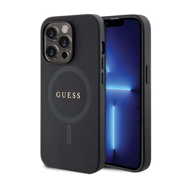 Guess Saffiano MagSafe - iPhone 14 Pro Max -kotelo (musta)