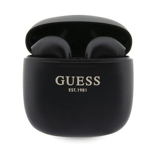 Guess True Wireless Script Logo BT5.3 - TWS-øretelefoner + opladningsetui (sort)