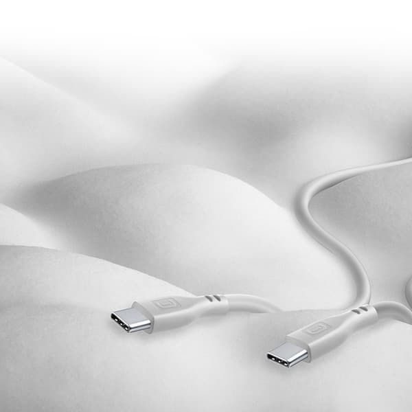 Cellularline blødt kabel - USB-C til USB-C-kabel 1,2 m (grå)