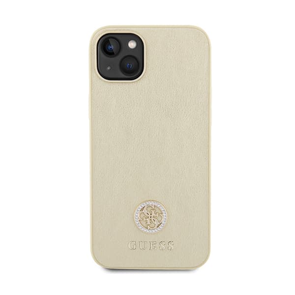 Guess 4G Strass Metal Logo - iPhone 15 -kotelo (kulta)