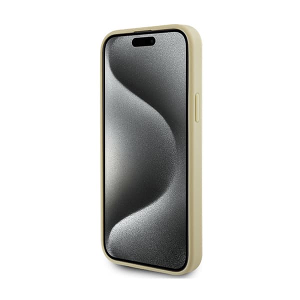 Guess 4G Strass Metal Logo - iPhone 15 -kotelo (kulta)