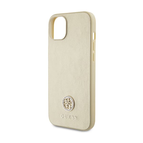 Guess 4G Strass Metal Logo - iPhone 15 -kotelo (kulta)