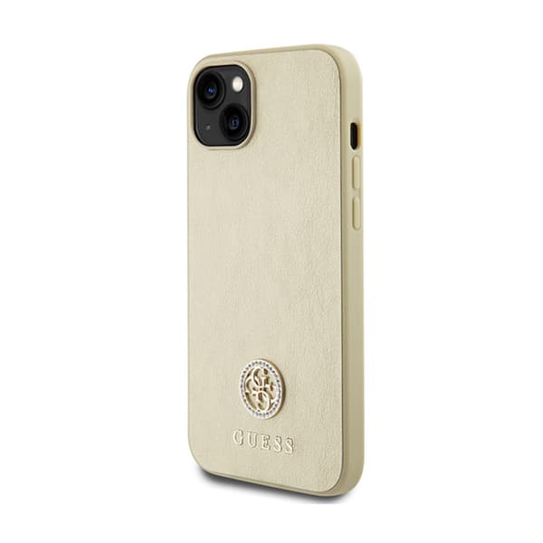 Guess 4G Strass Metal Logo - iPhone 15 -kotelo (kulta)