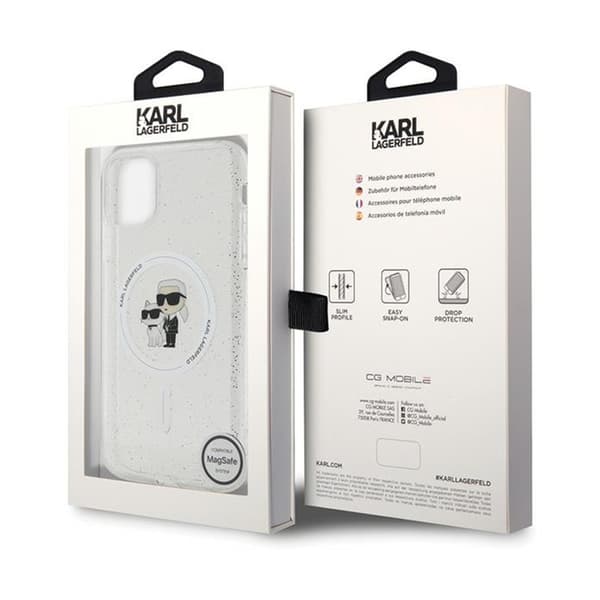 Karl Lagerfeld Karl & Choupette Glitter MagSafe - iPhone 11 etui (gennemsigtig)