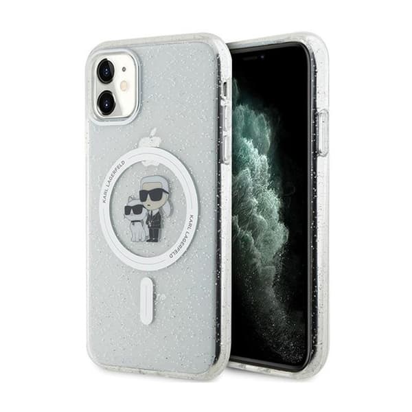 Karl Lagerfeld Karl & Choupette Glitter MagSafe - iPhone 11 etui (gennemsigtig)