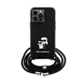Pikkukuva 2 / 7: Karl Lagerfeld Crossbody Saffiano Metal Pin Karl & Choupette - iPhone 13 Pro -kotelo (musta)