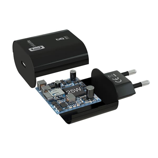 Cellularline - USB-C superhurtig oplader 25W vægoplader (designet til Samsung) (sort)