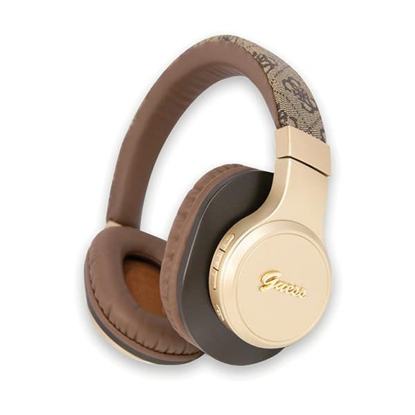 Guess 4G Script Metal Logo - Bluetooth V5.3 Trådløse On-Ear hovedtelefoner (brun)