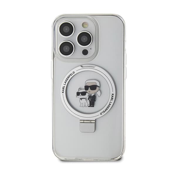 Karl Lagerfeld Ring Stand Karl & Choupette MagSafe - iPhone 14 Pro Cover (hvid)