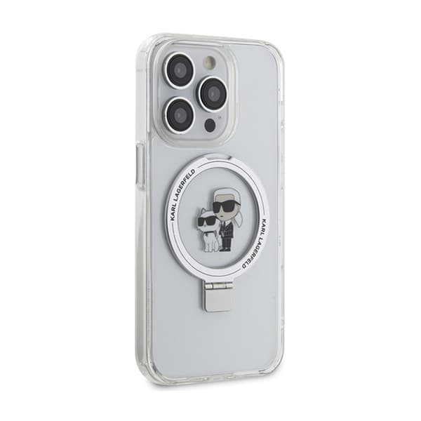 Karl Lagerfeld Ring Stand Karl & Choupette MagSafe - iPhone 14 Pro Cover (hvid)