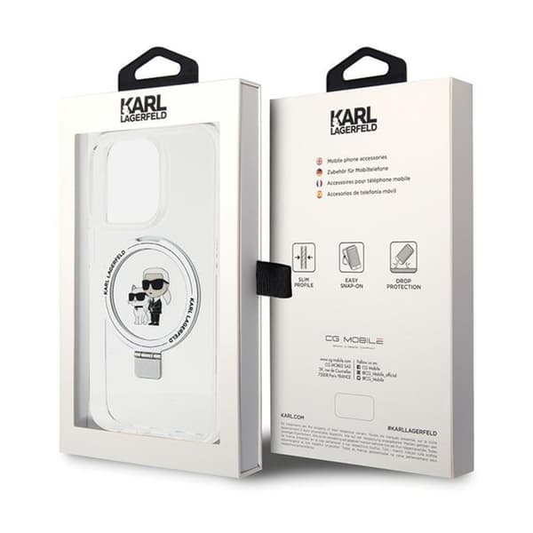 Karl Lagerfeld Ring Stand Karl & Choupette MagSafe - iPhone 14 Pro Cover (hvid)