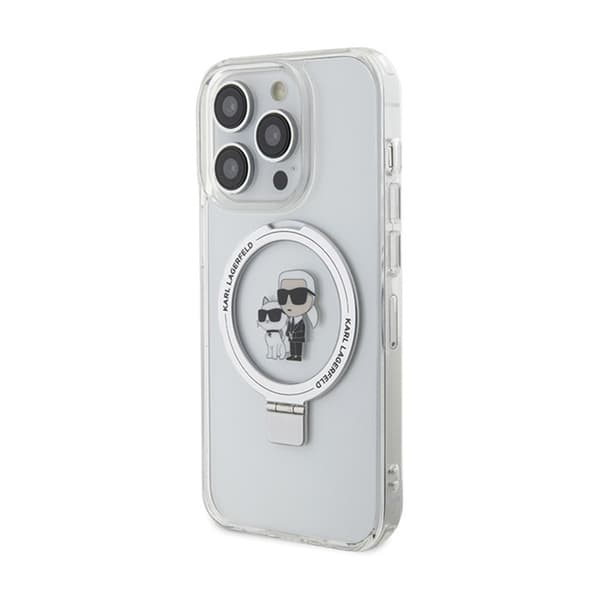 Karl Lagerfeld Ring Stand Karl & Choupette MagSafe - iPhone 14 Pro Cover (hvid)